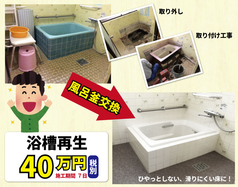 直焚き風呂交換